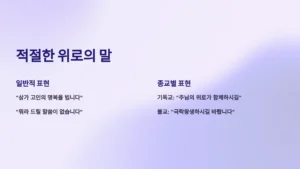 적절한 위로의 말