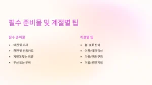 고베여행필수 준비물